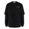 SS22 Printing Logo Solid Color Round Neck Long Sleeves Black