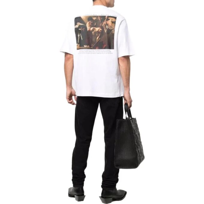 SS22 Printing Round Neck Pullover Short Sleeve Ordinary Version White