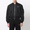 SS22 Printing Zipper Long Sleeves aviator Jacket Black