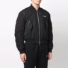SS22 Printing Zipper Long Sleeves aviator Jacket Black