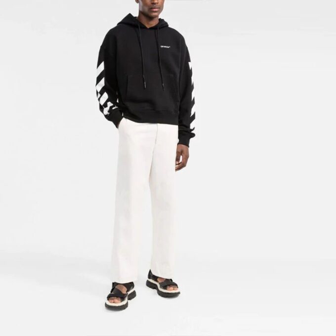 SS22 sleeve White Stripe Pullover Ordinary Version Black