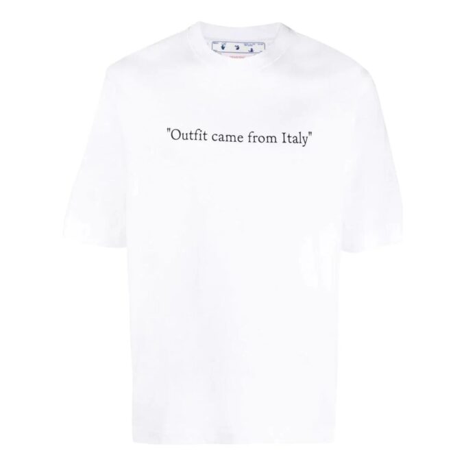 SS22 Solid Color Logo Printing Round Neck Short Sleeve Slim Fit Version White