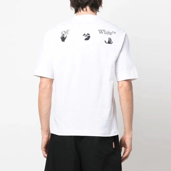 SS22 Solid Color Logo Printing Round Neck Short Sleeve Slim Fit Version White