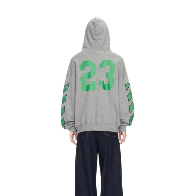 SS24 Varsity Skate Hoodie “Melange Grey College Green”