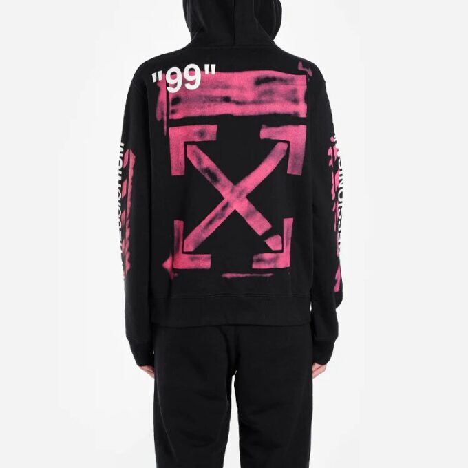 Stencil Arrow Hooded Sweatshirt “Black”