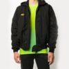 Stencil Arrows Motif Hooded Bomber Jacket