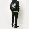 Stencil Arrows Motif Hooded Bomber Jacket