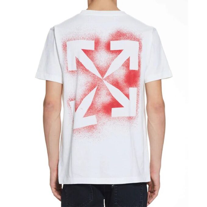 Stencil Arrows Printing Short Sleeve White