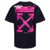Stencil SS Over Tee “Black Fuchsia Pink”