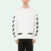 Stripe Cotton Round Neck Long Sleeves Slim Fit Version White