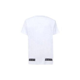 Stripe Logo Printing Short Sleeve Ordinary Version White