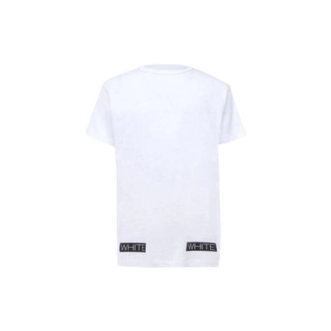 Stripe Logo Printing Short Sleeve Ordinary Version White