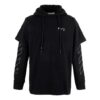 Stripe Logo Printing Sleeve Loose Fit Black