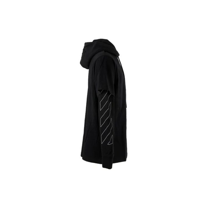Stripe Logo Printing Sleeve Loose Fit Black
