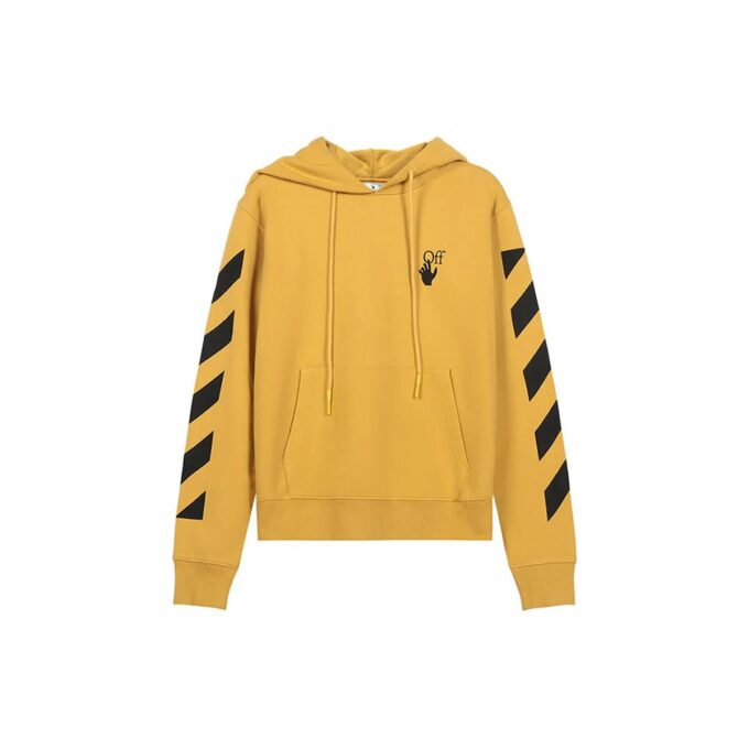 Stripe Printing hooded Drawstring Version Yellow