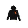 Surrealist Printing Series Orange Zipper Loose Fit Black