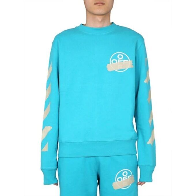 Tap Arrows Printing Sweater Men Blue