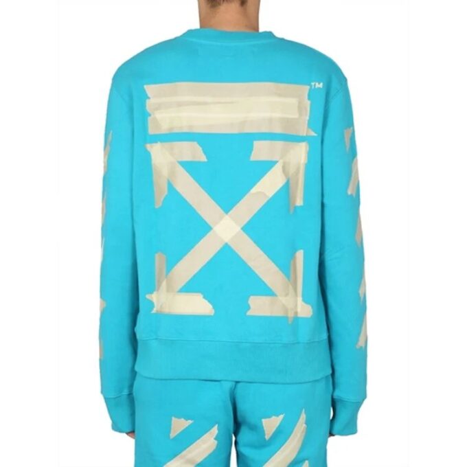 Tap Arrows Printing Sweater Men Blue