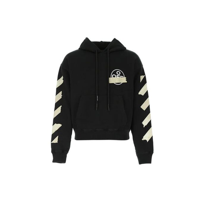 Tape Arrows Over Hoodie “Black/Beige”