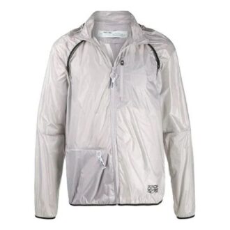 Thin and light hooded Zipper Jacket Loose Fit light grey
