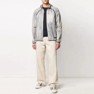 Thin and light hooded Zipper Jacket Loose Fit light grey