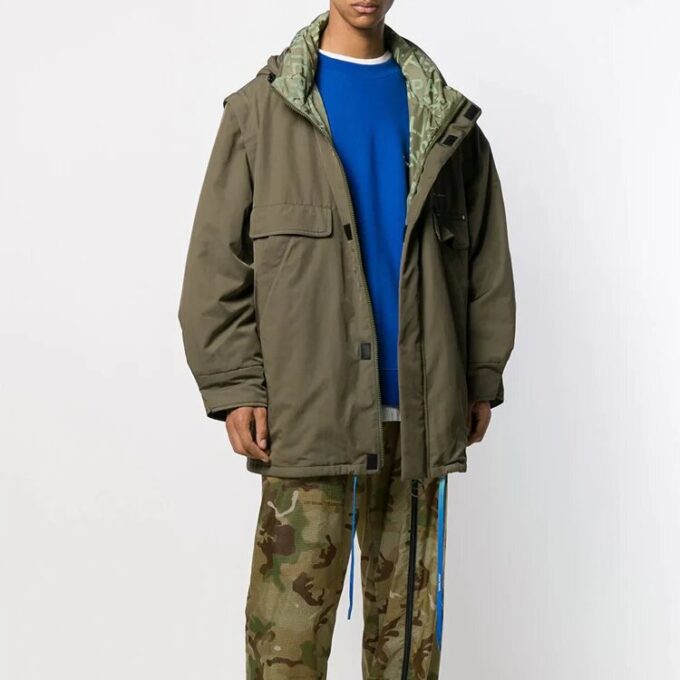 Unisex Padded Hooded Windbreaker Jacket Green