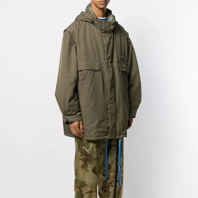 Unisex Padded Hooded Windbreaker Jacket Green