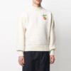 Unisex Printing Round-neck Knitted Sweaters Ivory