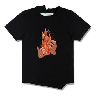 Virgil Abloh Black Diag Fire Short Sleeve