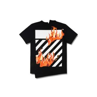 Virgil Abloh Black Diag Fire Short Sleeve