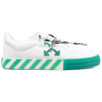 Vulcanised Low-Top Casual Shoes White/Green