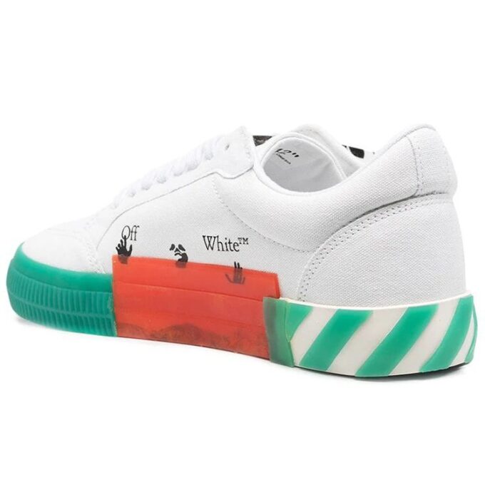 Vulcanised Low-Top Casual Shoes White/Green