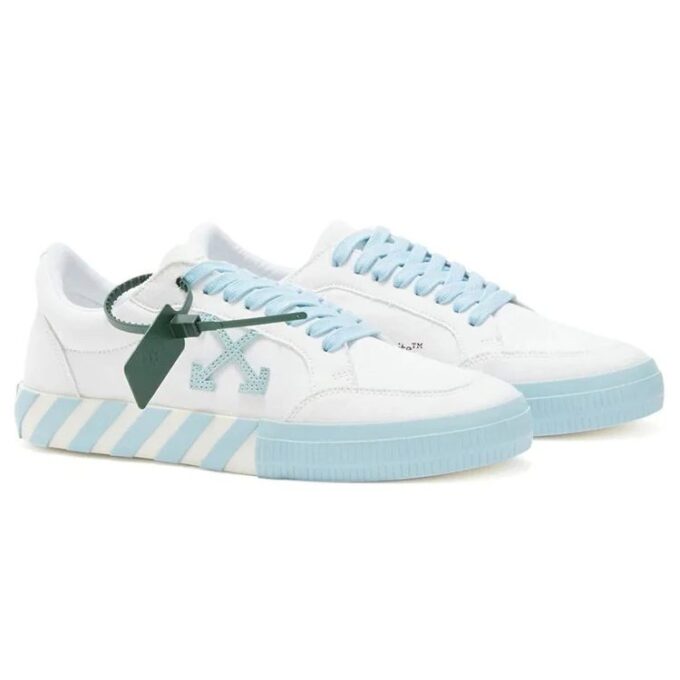 Vulcanized Low Sneaker “White Blue”