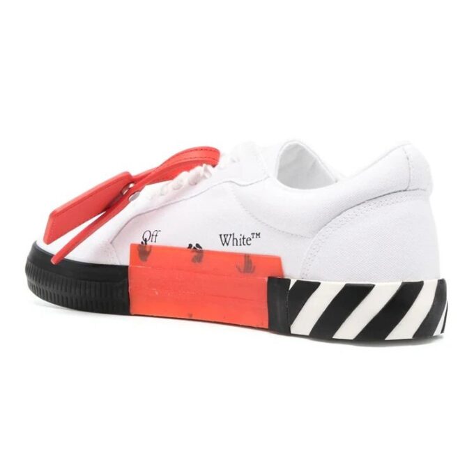 Vulcanized low-top Sneakers “White Black Orange”