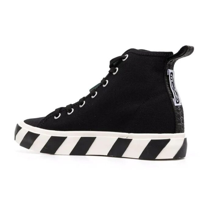 Vulcanized Mid-Top Canvas Sneakers “Black White Green”