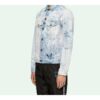 WASHED ARROW PRINT DENIM Jacket Men Light Blue White