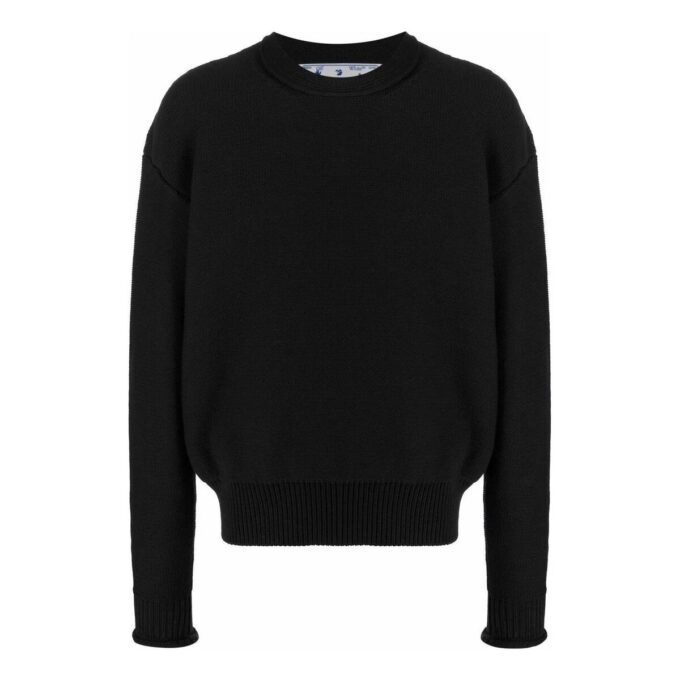Wave Crew Neck Jumper “Black”