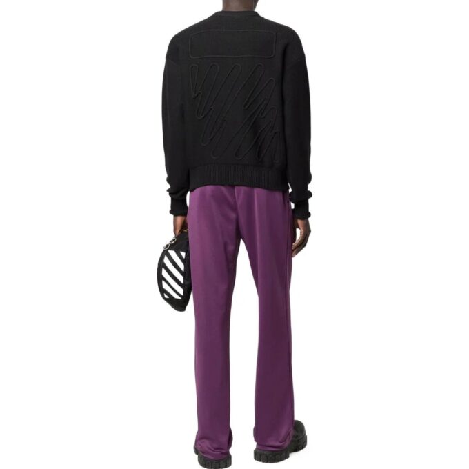 Wave Crew Neck Jumper “Black”