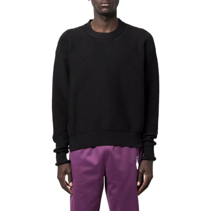 Wave Crew Neck Jumper “Black”