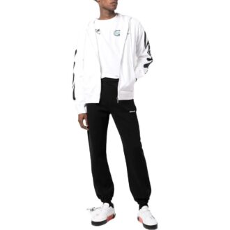 Wave Diag Print Zip-Up Hoodie