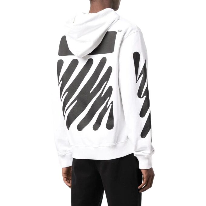 Wave Diag Print Zip-Up Hoodie