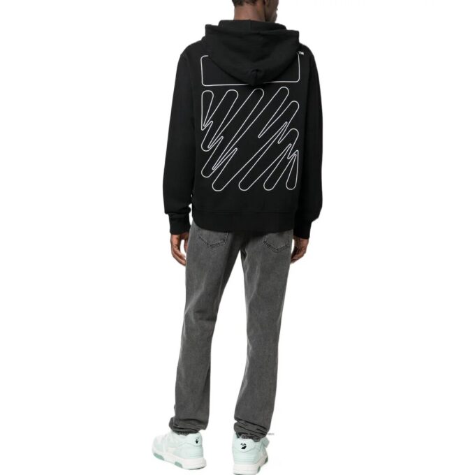 Wave Diag-Stripe Zip-Up Hoodie