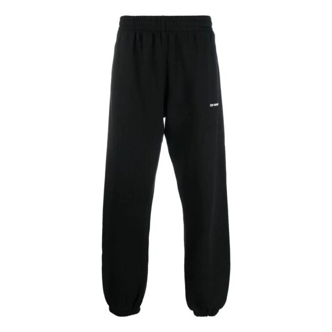 Wave Diagonal Slim Sweat Pant “Black”