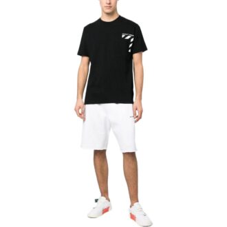Wave Out Diag Mesh Shorts “White”