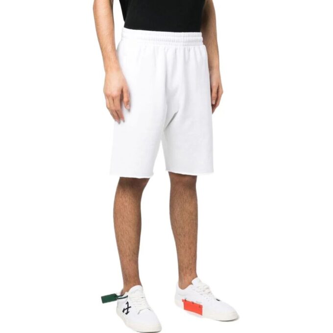 Wave Out Diag Mesh Shorts “White”