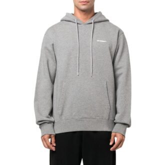 Wave Outline Diagonal Slim Hoodie “Grey Marl”