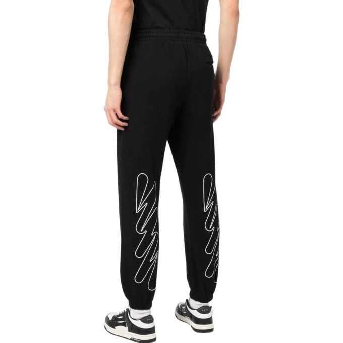 Wave-Print Cotton Track Pants