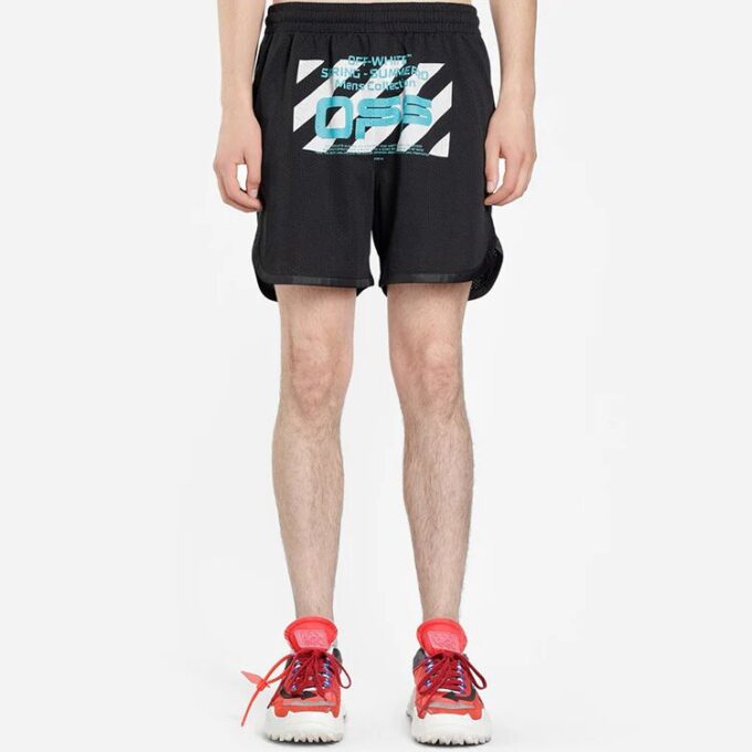 Wavy Line Mesh Shorts Black/Multicolor