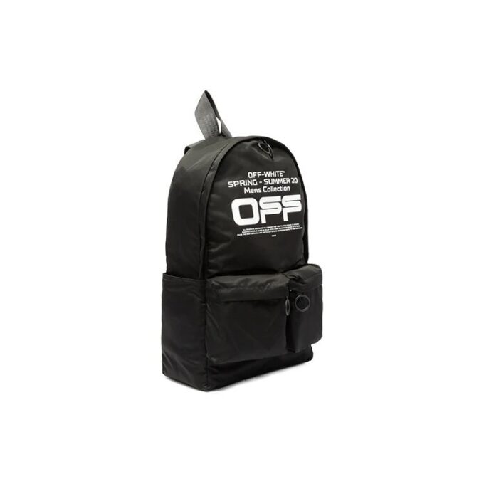 Wavy Logo Backpack Off Slogan Printing Black