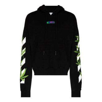 Weed Arrows Oversized Hoodie “Black White Green”
